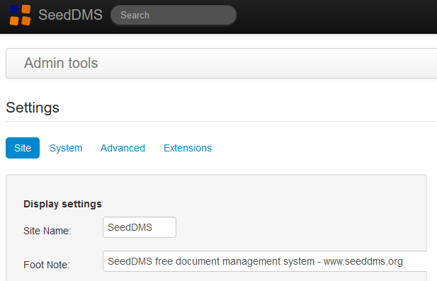SeedDMS-MainSettings